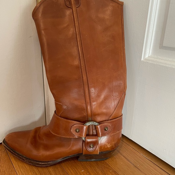 Vintage Joan & David cowboy brass buckle boots - Picture 2 of 5